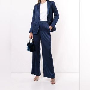 NWT $1195 sz 6 Aliette dark navy satin pants